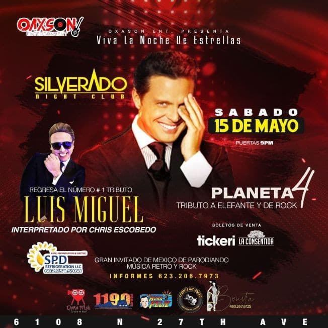 Event - Tributo a Luis Miguel en Phoenix - Phoenix, Arizona - May 15, 2021 | concert tickets