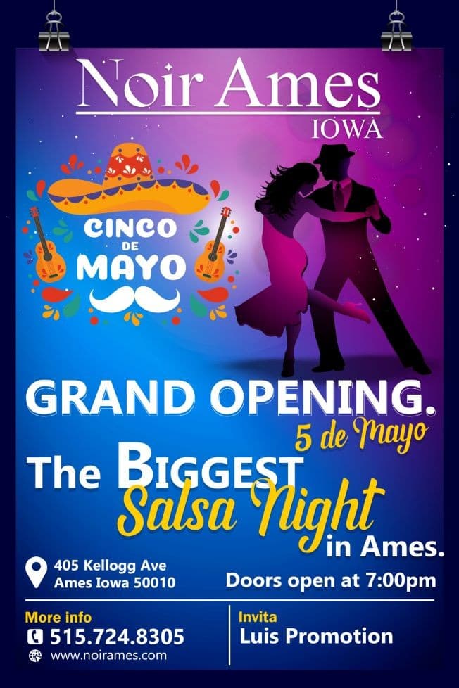 Event - Latin Salsa Night Noir Ames IA - Ames, Iowa - May 5, 2021 | concert tickets