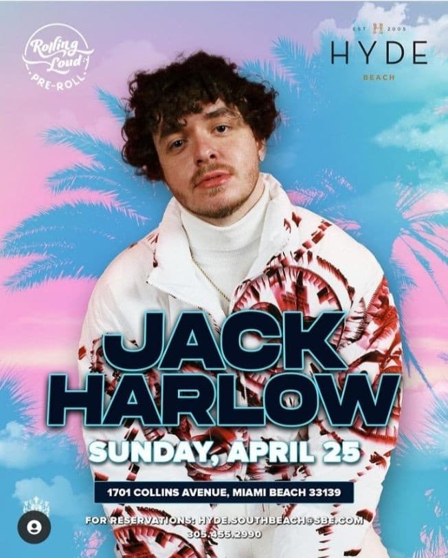 Event - Pool Party Jack Harlow Live At Hyde Beach - Miami Beach, Florida - April 25, 2021 | concert tickets