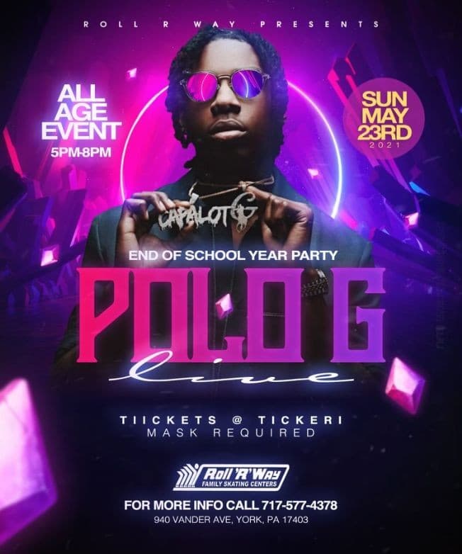 Event - Polo G Live - York, Pennsylvania - May 23, 2021 | concert tickets