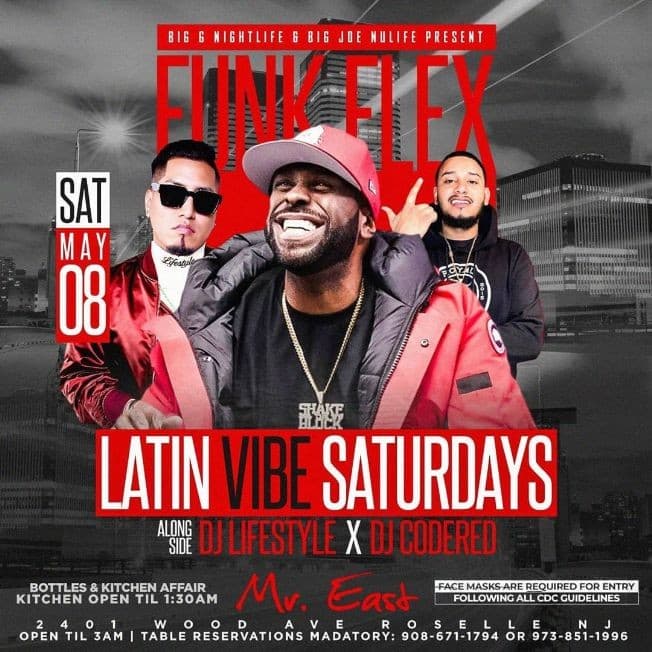 Event - Latin Vibe Fridays Funkflex Live At Mister East - Roselle, New Jersey - May 8, 2021 | concert tickets
