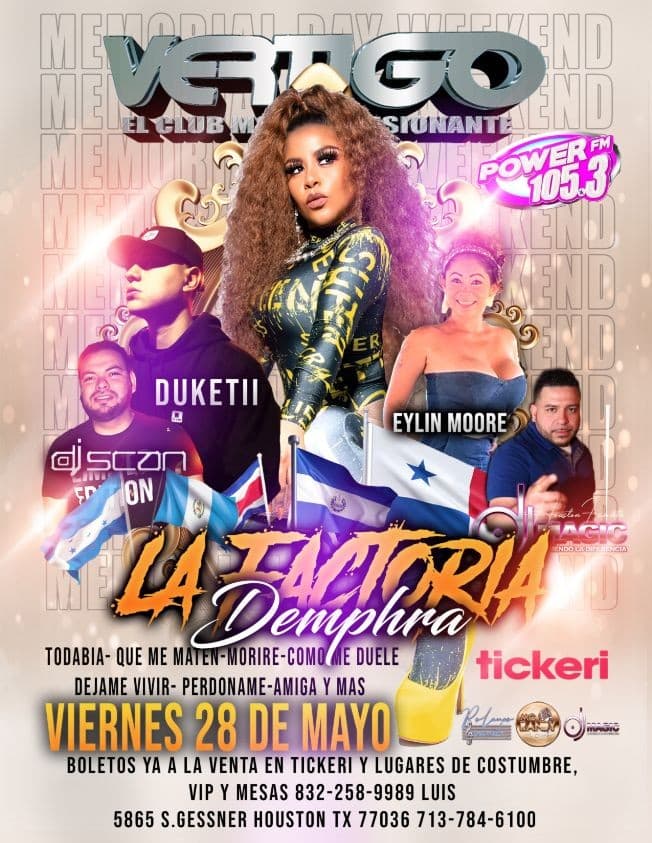 Event - Demphra La Factoria en Vivo en Vertigo Night Club! - Houston, Texas - May 28, 2021 | concert tickets