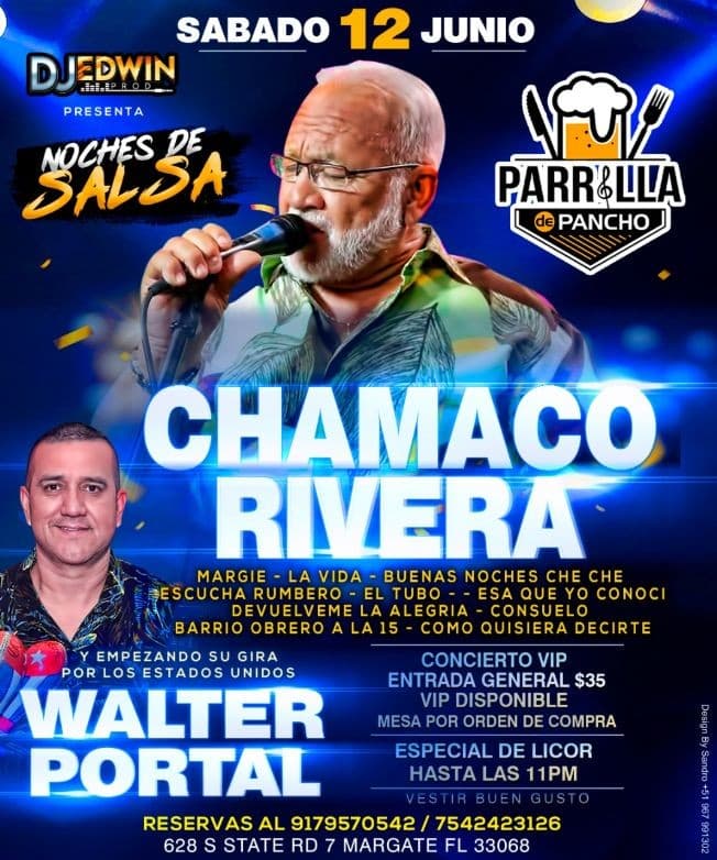 Event - DJ Edwin Prod Presenta - Chamaco Rivera - Margate, Florida - June 12, 2021 | concert tickets