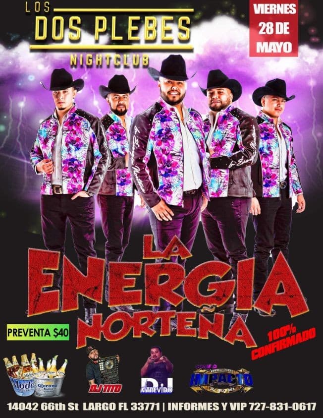 Event - La Energia Norteña en Vivo! - Largo, Florida - 28 de mayo de 2021 | concert tickets