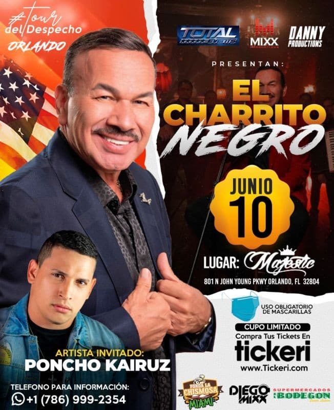 Event - El Charrito Negro en Vivo! Tour Del Despecho ORLANDO en Majestic Nightclub - Orlando, Florida - June 10, 2021 | concert tickets
