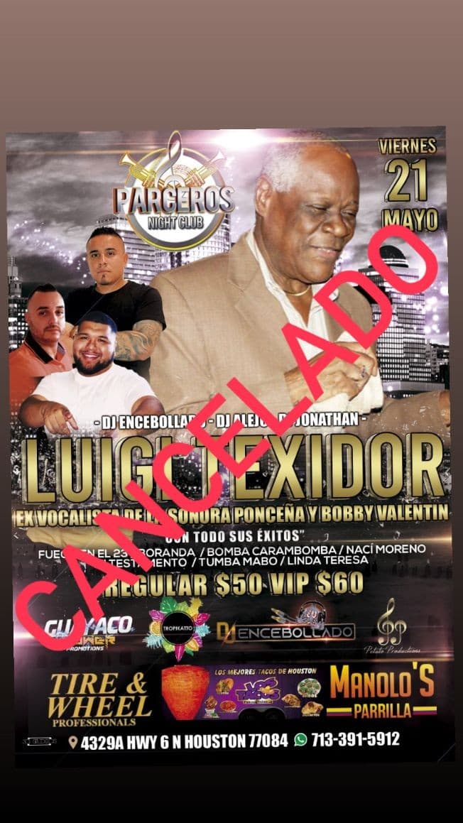 Event - Luigi Texidor - CANCELLED - Houston, Texas - 21 de mayo de 2021 | concert tickets