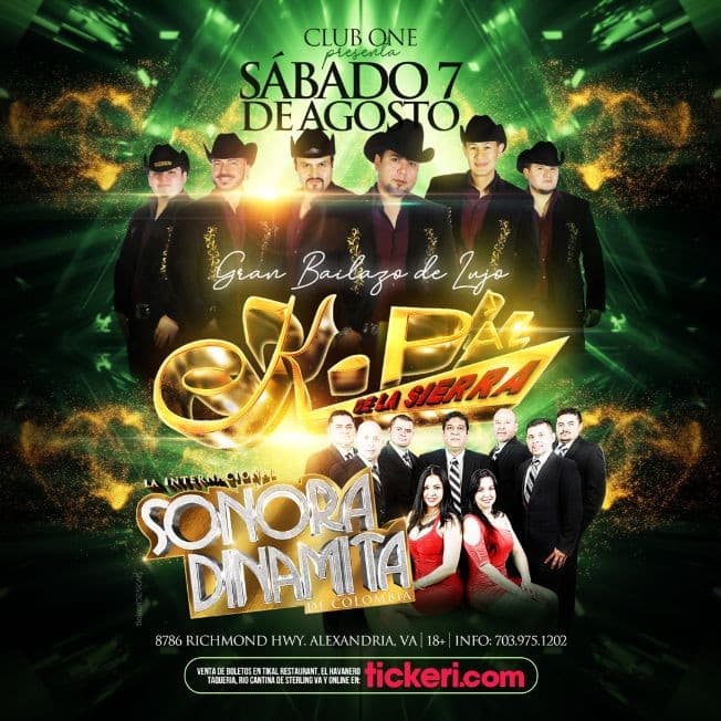 Event - K-Paz de la Sierra y La Internacional Sonora Dinamita en Club One! POSTPONED - Alexandria, Virginia - August 7, 2021 | concert tickets