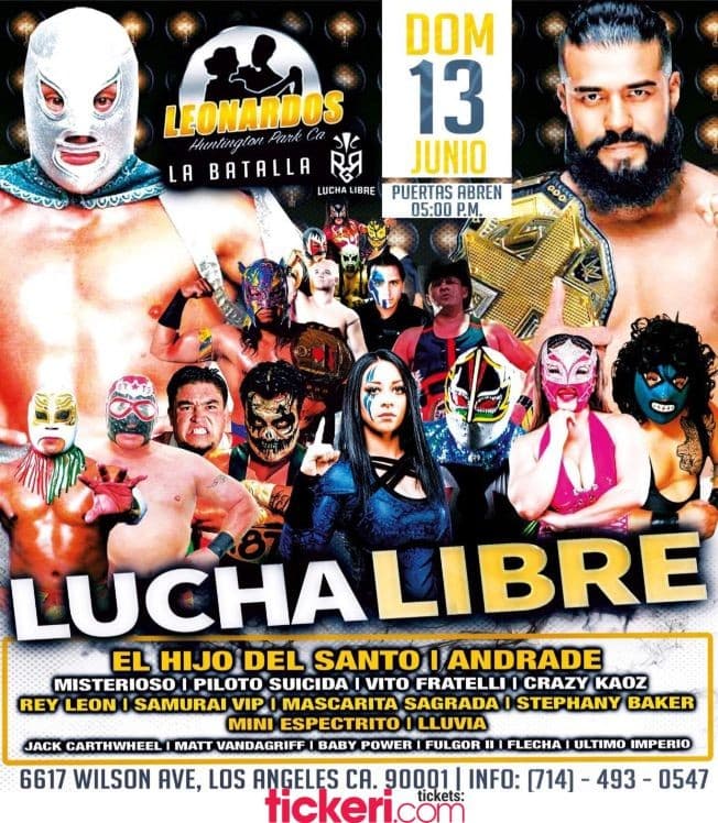 Event - El Hijo del Santo, Andrade, Misterioso, Piloto y muchos mas en Lucha Libre en Vivo! - Los Angeles, California - June 13, 2021 | concert tickets