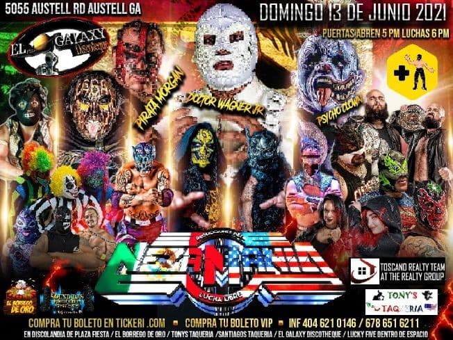 Event - Nezamania con Dr Wagner JR, Pirata Morgan, Psycho en Vivo! - AUSTELL, Georgia - June 13, 2021 | concert tickets