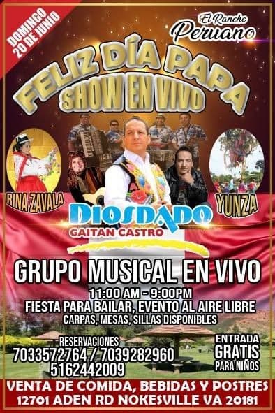Event - DIOSDADO GAITAN CASTRO SHOW EN VIVO - Nokesville, Virginia - June 20, 2021 | concert tickets