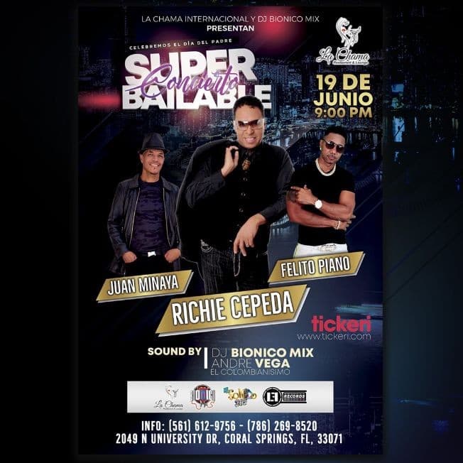 Event - Super CONCIERTO Bailable | Richie CEPEDA y su ORQUESTA | - Coral Springs, Florida - June 19, 2021 | concert tickets