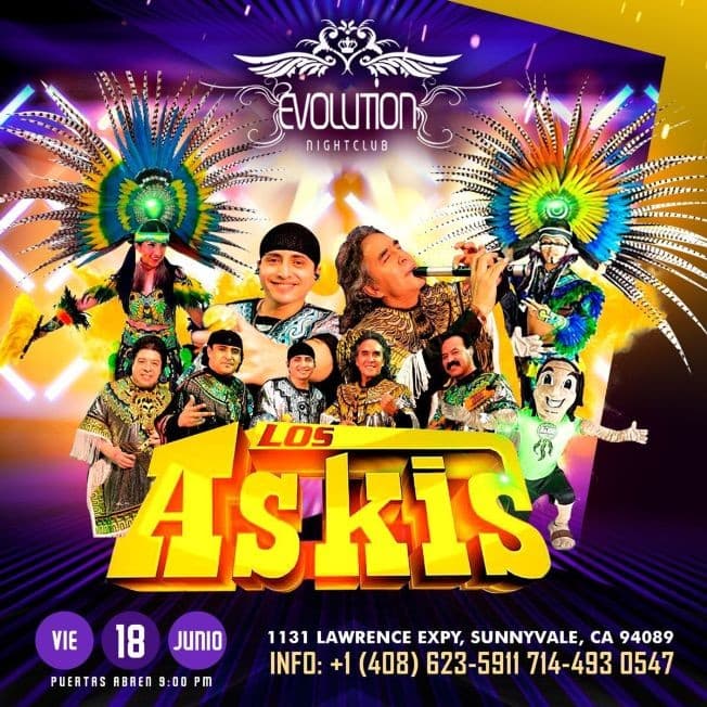 Event - Los Askis en Concierto en Evolution Night Club! - Sunnyvale, California - June 18, 2021 | concert tickets