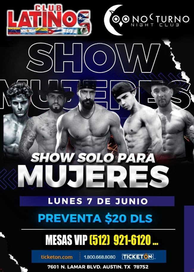 Event - SHOW EN VIVO SOLO PARA MUJERES - Austin, Texas - June 7, 2021 | concert tickets