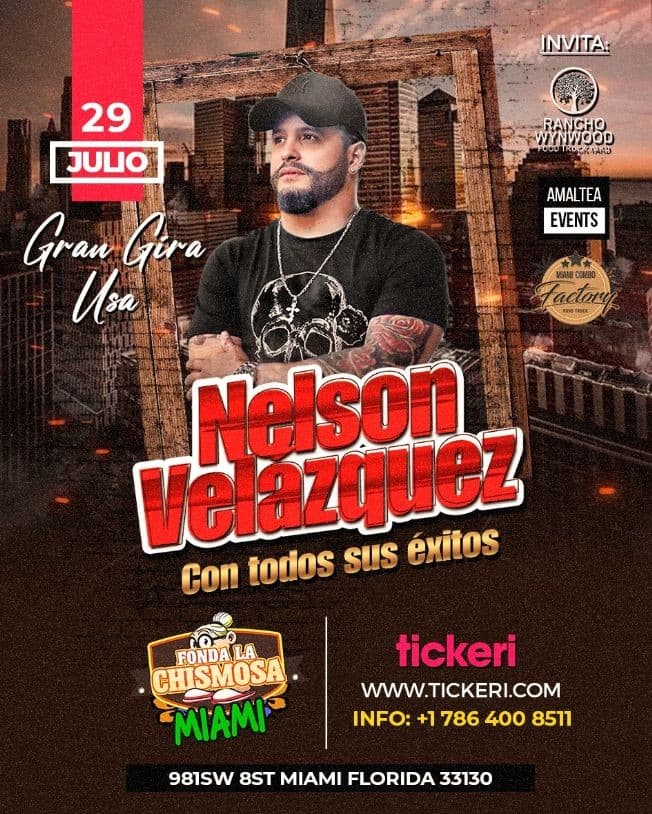 Event - Nelson Velazquez Tour - Miami, Florida - 29 de julio de 2021 | concert tickets