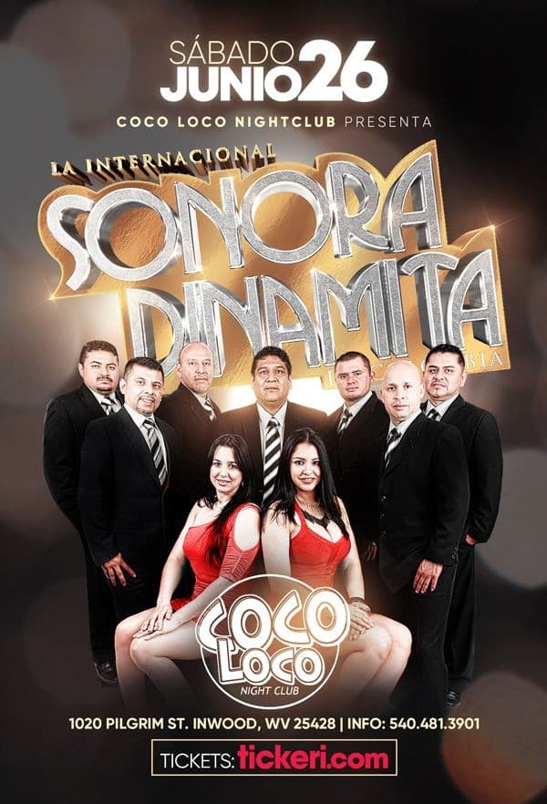 Event - LA INTERNACIONAL SONORA DINAMITA - Inwood, West Virginia - June 26, 2021 | concert tickets