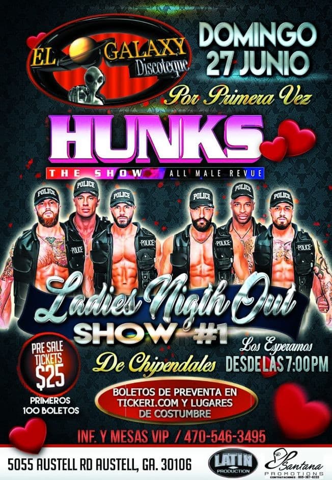 Event - Hunks the Show at El Galaxy Discotec - AUSTELL, Georgia - June 27, 2021 | concert tickets