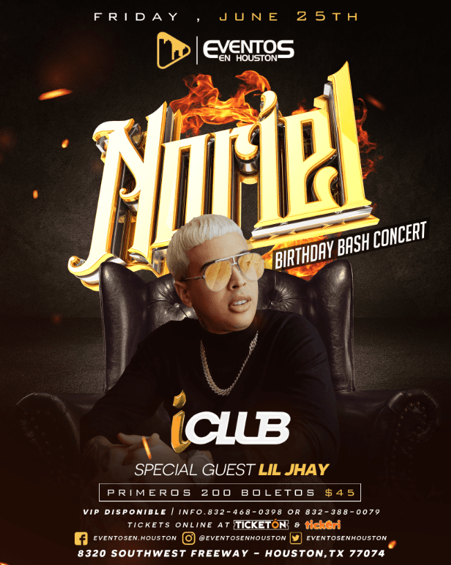 Event - NORIEL BIRTHDAY BASH - Houston, Texas - June 25, 2021 | concert tickets