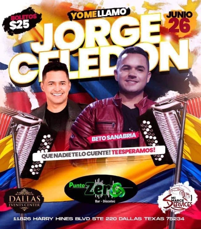 Event - Concerto de Yo Me Llamo Jorge Celedon este - Dallas, Texas - June 26, 2021 | concert tickets