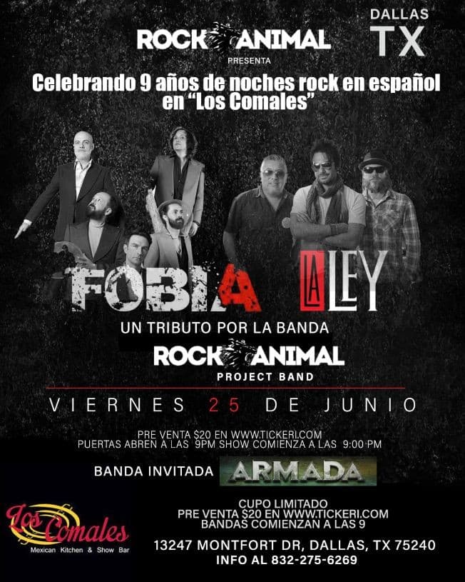 Event - Tributo a Fobia y La Ley - Dallas, Texas - Dallas, Texas - 25 de junio de 2021 | concert tickets