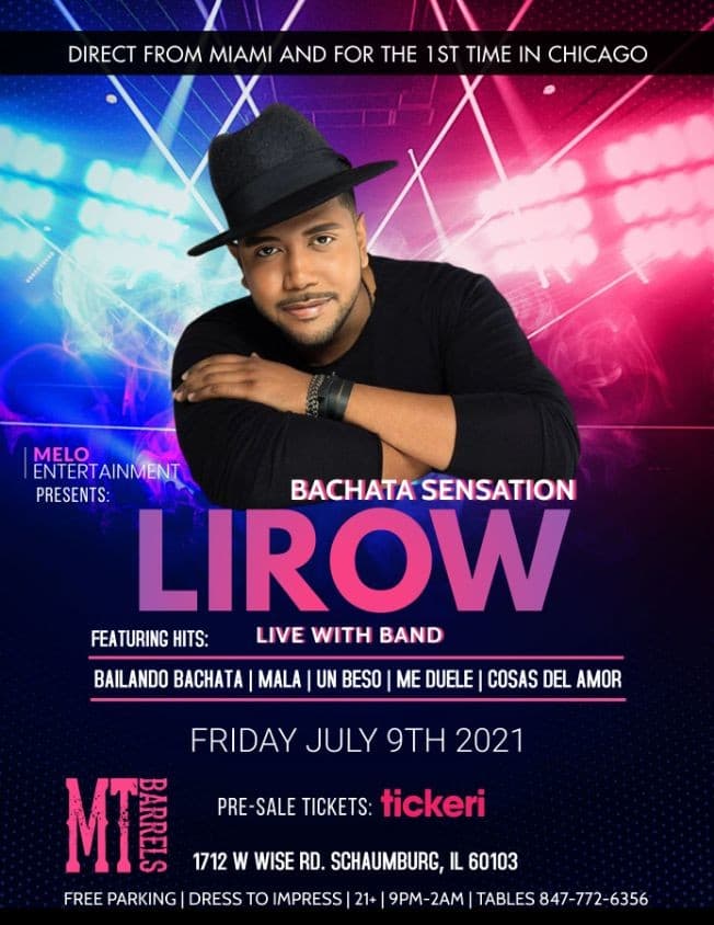 Event - BACHATA SENSATION "LIROW" LIVE ON STAGE WITH BAND - Schaumburg, Illinois - July 9, 2021 | concert tickets