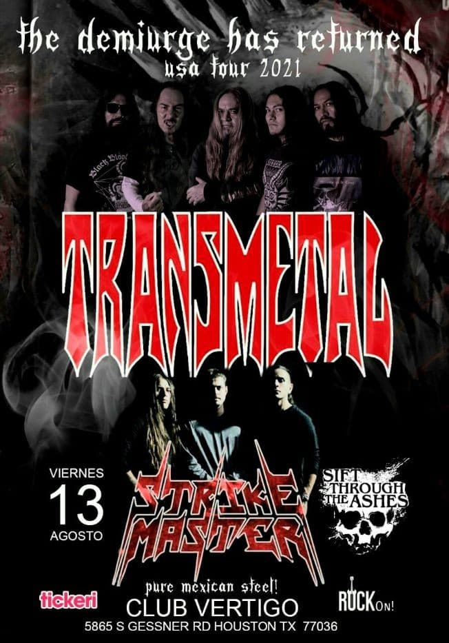 Event - Transmetal y Strike Master en Concierto en Club Vertigo! - Houston, Texas - August 13, 2021 | concert tickets