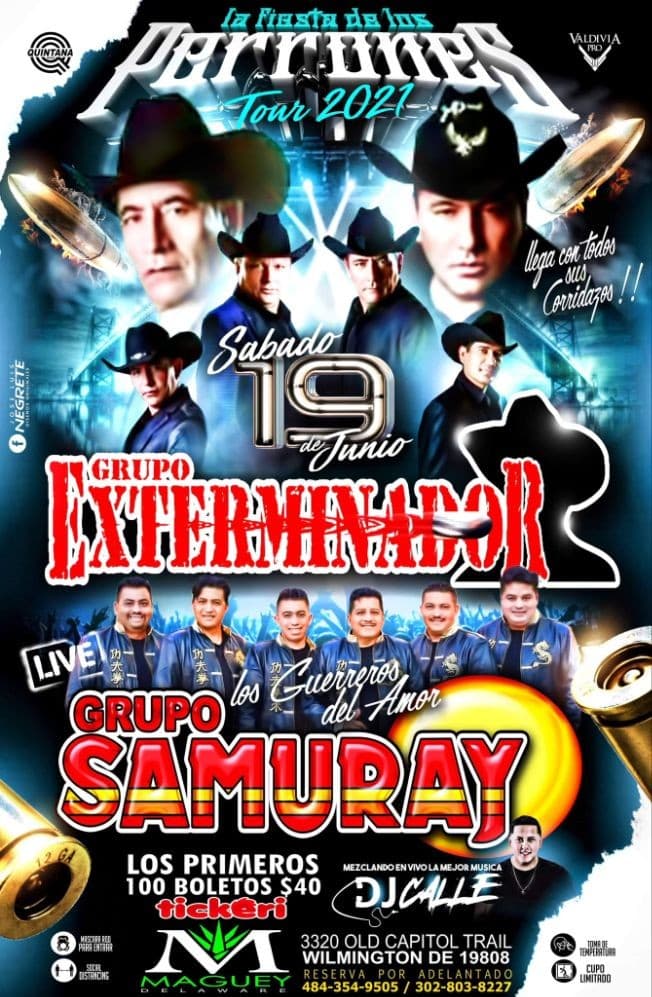 Event - GRUPO EXTERMINADOR Y GRUPO SAMURAY EN MAGUEY - Wilmington, Delaware - June 19, 2021 | concert tickets