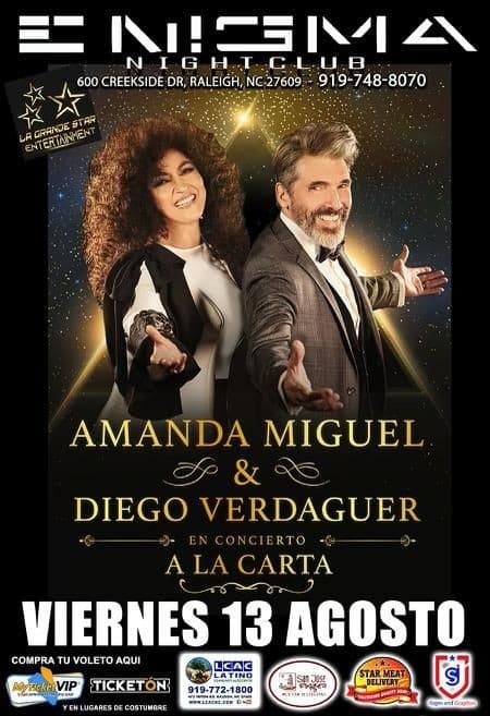 Event - Amanda Miguel y Diego Verdaguer - Raleigh, North Carolina - August 13, 2021 | concert tickets
