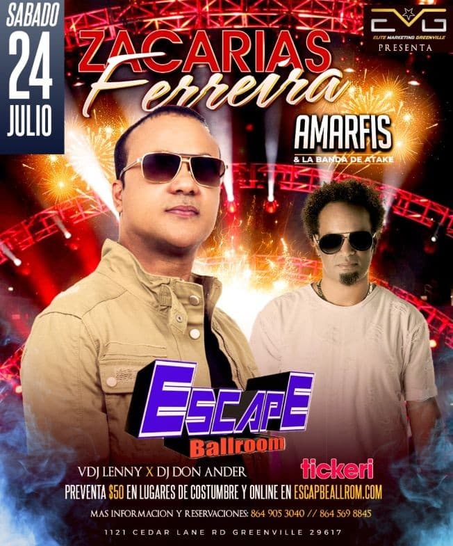 Event - Zacarias Ferreira y Amarfis en concierto - Greenville, South Carolina - 24 de julio de 2021 | concert tickets