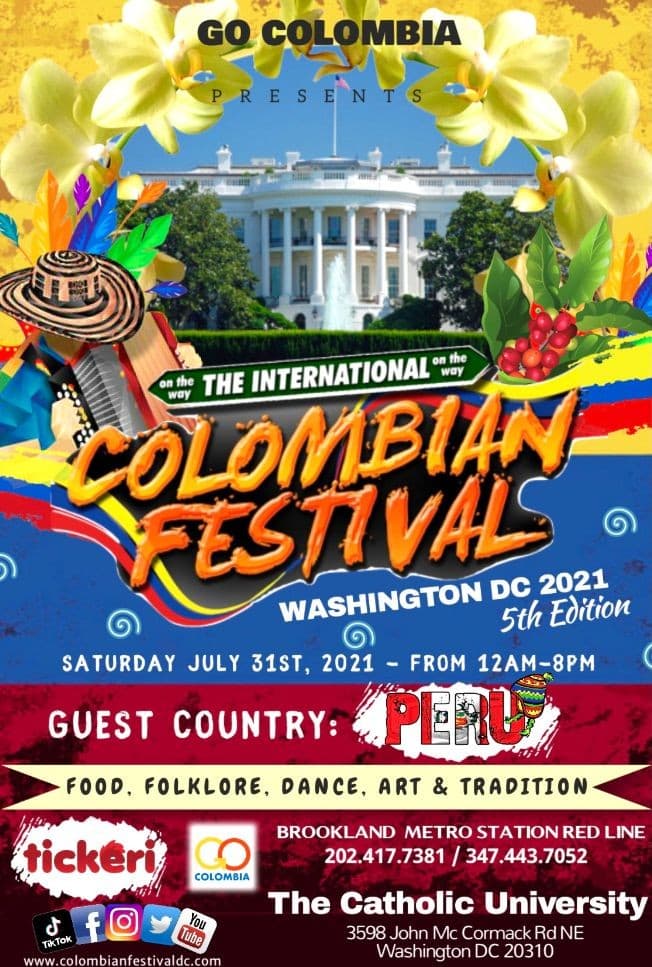 Event - The International Colombian Festival of Washington DC 2020 NEW DATE - Washington, District Of Columbia - July 31, 2021 | concert tickets