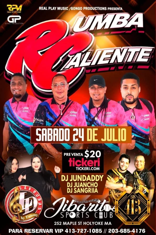 Event - RUMBA CALIENTE LIVE @ JIBARITOS SPORTS CLUB - HOLYOKE, Massachusetts - July 24, 2021 | concert tickets