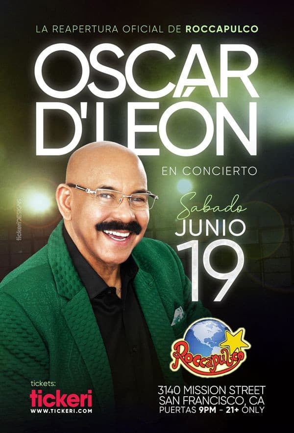 Event - OSCAR D' LEON EN SAN FRANCISCO - San Francisco, California - June 19, 2021 | concert tickets