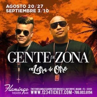 Event - GENTE DE ZONA EN CONCIERTO "EN LETRA DE OTRO" - Miami, Florida - August 27, 2021 | concert tickets