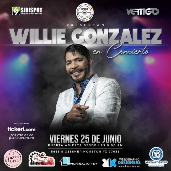 Event - WILLIE GONZALEZ EN CONCIERTO - Houston, Texas - June 25, 2021 | concert tickets