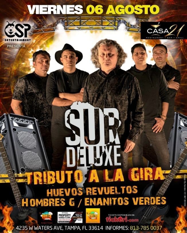 Event - SUR DELUXE TRIBUTO A LA GIRA, HUEVOS REVUELTOS, HOMBRES G, ENANITOS VERDES - Tampa, Florida - August 6, 2021 | concert tickets