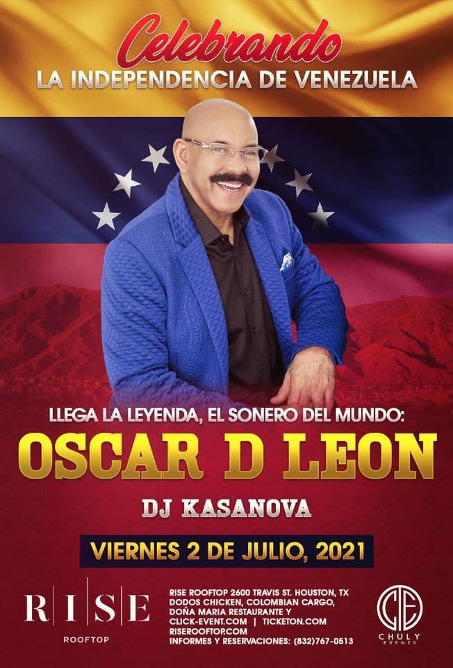Event - Oscar D Leon en Houston - El Sonero Del Mundo - Houston, Texas - July 2, 2021 | concert tickets