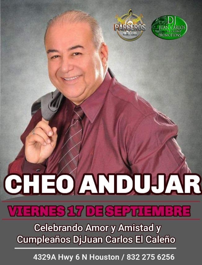 Event - CHEO ANDUJAR EN HOUSTON - CELEBRANDO EL AMOR Y AMISTAD - Houston, Texas - September 17, 2021 | concert tickets