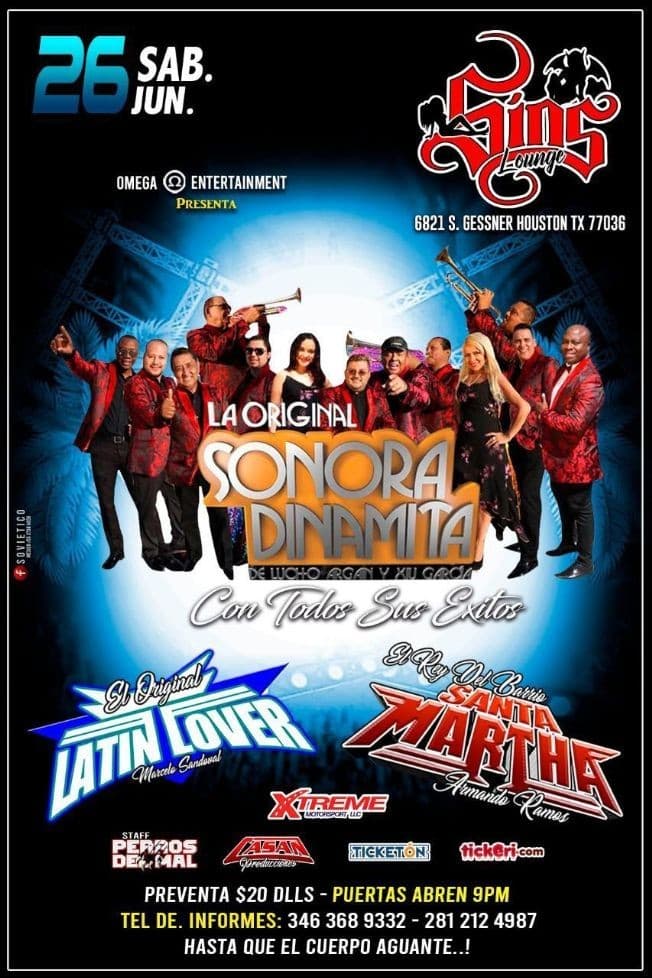 Event - La Original Sonora Dinamita, Latin Lover y Santa Martha en Vivo! - Houston, Texas - June 26, 2021 | concert tickets
