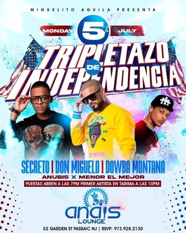 Event - SECRETO, DON MIGUELO, DOWBA MONTANA EN CONCIERTO - Passaic, New Jersey - 5 de julio de 2021 | concert tickets