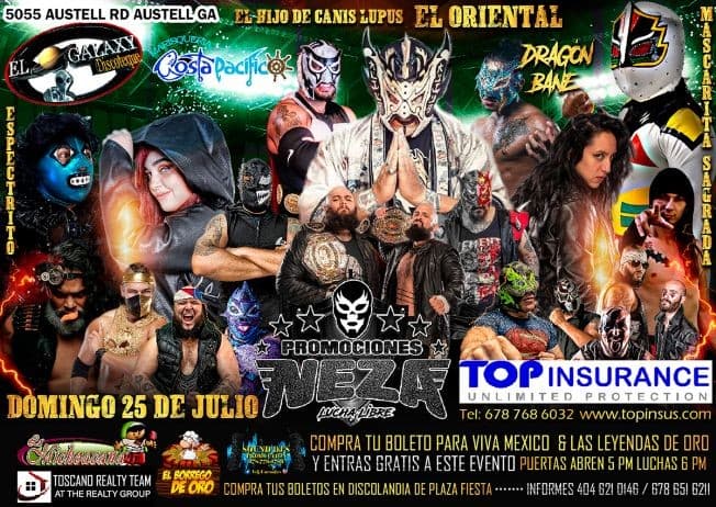 Event - Promociones Neza: Lucha Libre en Vivo! - AUSTELL, Georgia - July 25, 2021 | concert tickets