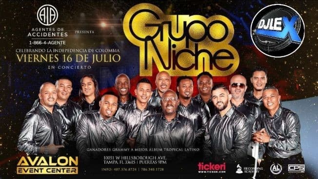 Event - Grupo Niche en Tampa Y DJ DIEGO VEGA Celebrando la Independencia de Colombia - Tampa, Florida - July 16, 2021 | concert tickets