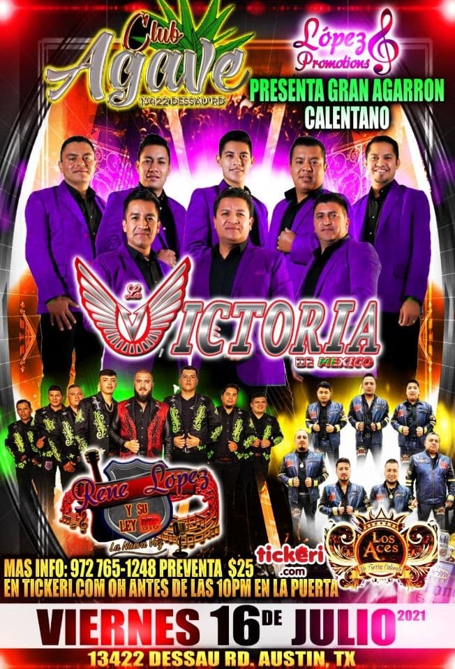 Event - Gran Agarron Calentano en Club Agave! - Austin, Texas - July 16, 2021 | concert tickets