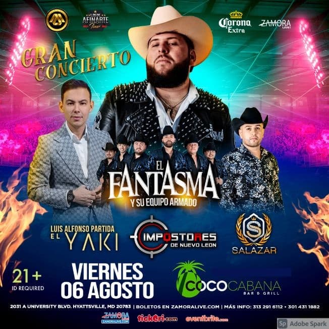 Event - EL FANTASMA, EL YAKI y SALAZAR - Adelphi, Maryland - August 6, 2021 | concert tickets