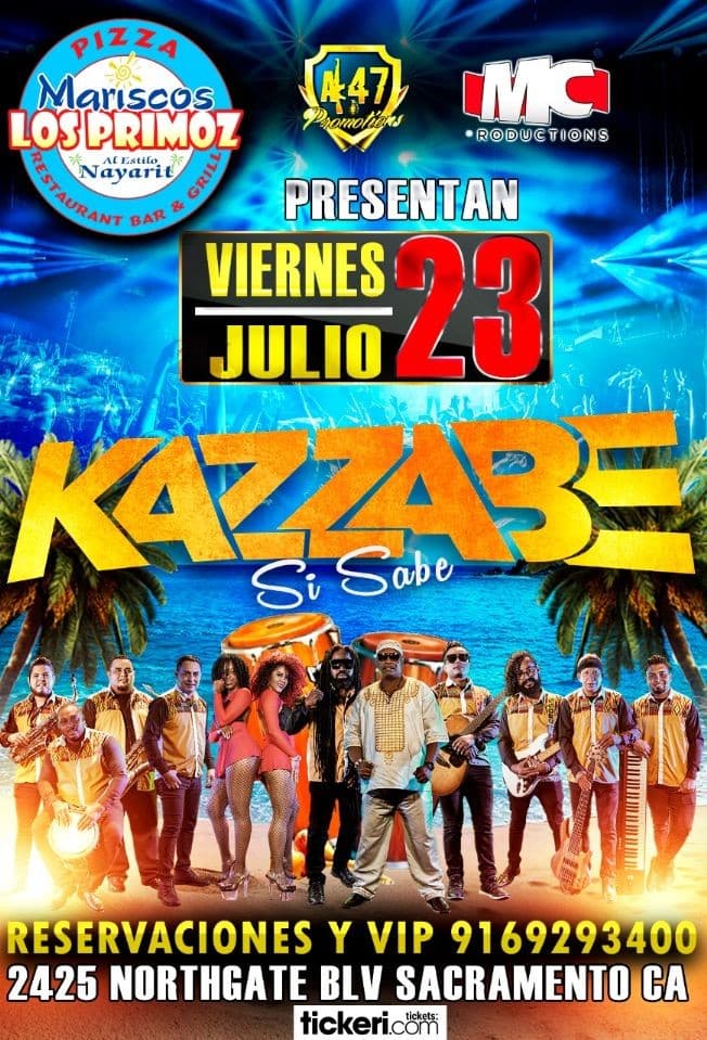 Event - Kazzabe en Vivo - Sacramento, Ca (Mariscos Los Primos) - SACRAMENTO, California - July 23, 2021 | concert tickets
