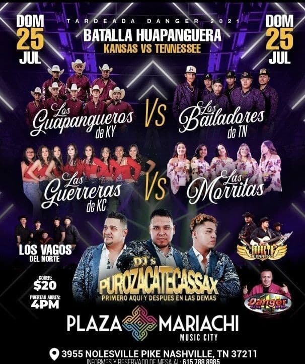 Event - Batalla Huapanguera Kansas vs Tennessee! - Nashville, Tennessee - July 25, 2021 | concert tickets