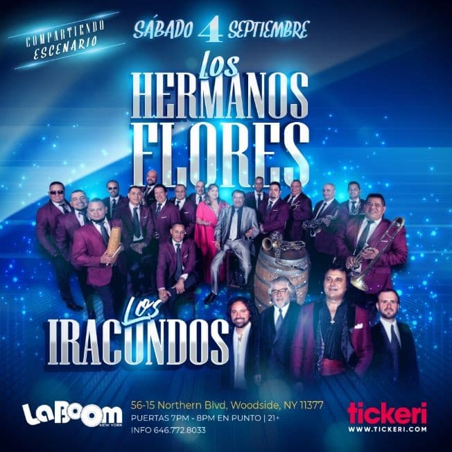 Event - LOS HERMANOS FLORES Y LOS IRACUNDOS EN NEW YORK - Woodside, New York - September 4, 2021 | concert tickets