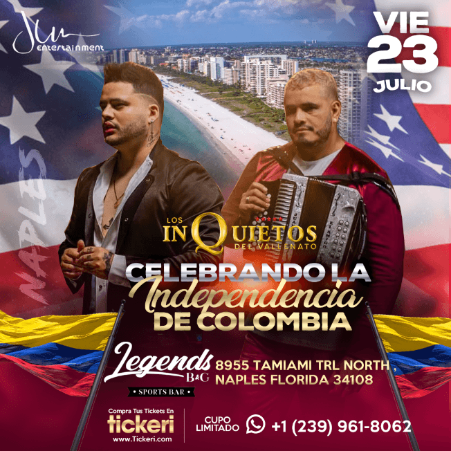 Event - Los Inquietos del vallenato en vivo después de 18 años !! - Naples, Florida - July 23, 2021 | concert tickets