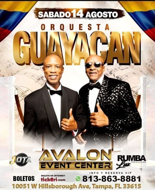 Event - ORQUESTA GUAYACAN EN TAMPA (AVALON EVENT CENTER) 14 AGOSTO - Tampa, Florida - August 14, 2021 | concert tickets