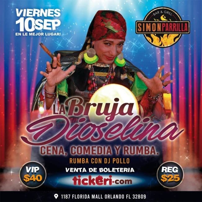 Event - LA BRUJA DIOSELINA CENA, COMEDIA Y RUMBA EN ORLANDO FLORIDA - Orlando, Florida - September 10, 2021 | concert tickets