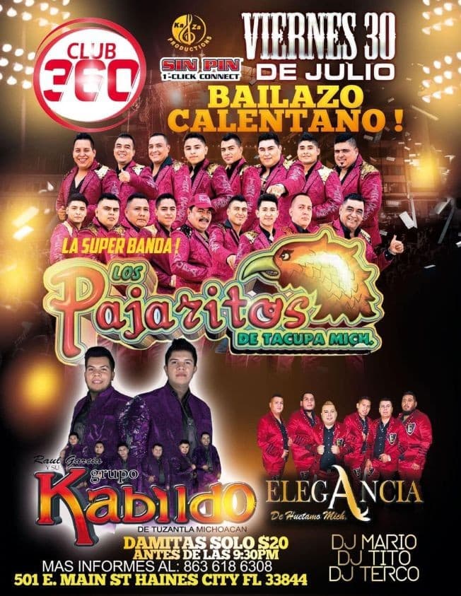 Event - LA SUPER BANDA ! LOS PAJARITOS DE TACUPA MICH, RAUL GARCIA Y SU GRUPO KABILDO DE TUZANTLA MICHOACAN, ELEGANCIA DE HUETAMO MICH EN CONCIERTO ! HAINES CITY FLORIDA - Haines City, Florida - July 30, 2021 | concert tickets