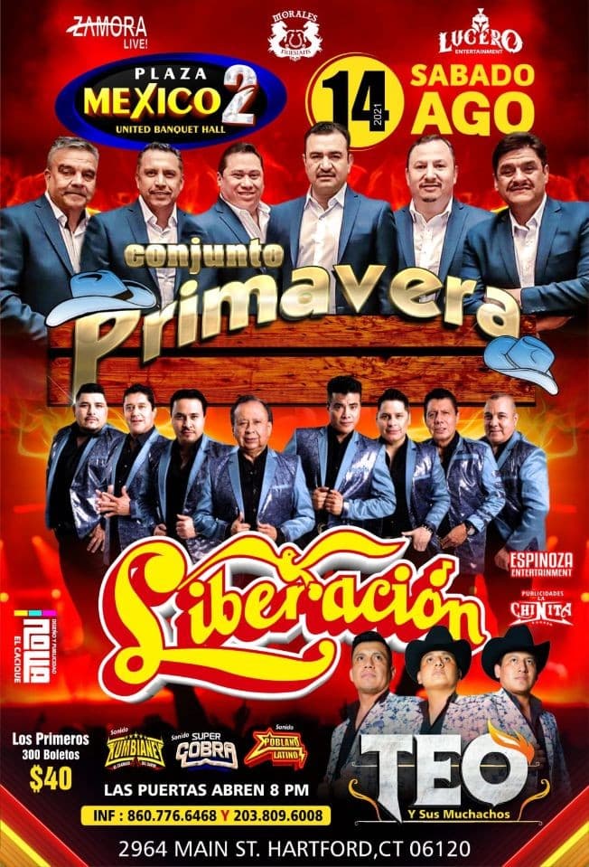 Event - Conjunto Primavera y Grupo Liberacion en Vivo! - Hartford, Connecticut - August 14, 2021 | concert tickets